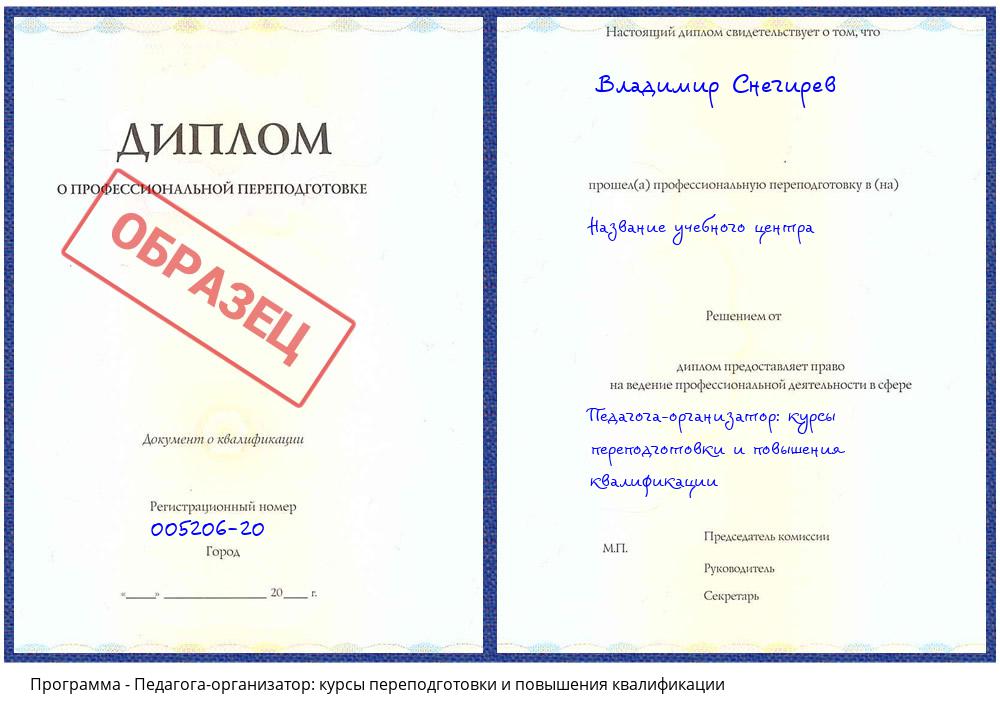 Педагога-организатор: курсы переподготовки и повышения квалификации Новосибирск