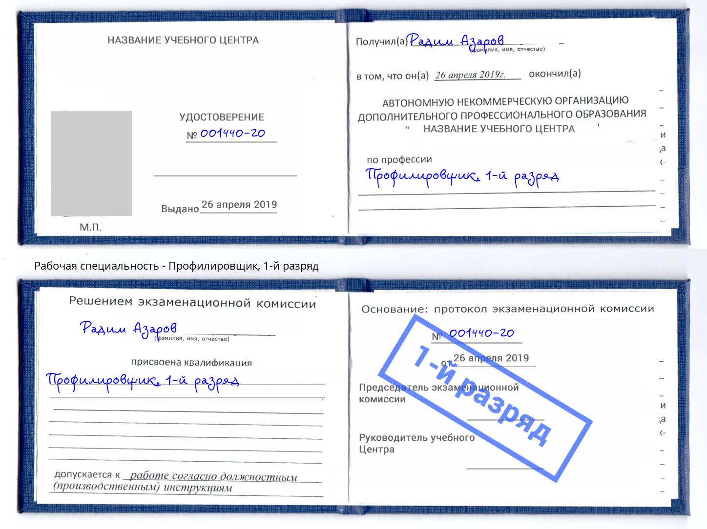 корочка 1-й разряд Профилировщик Новосибирск